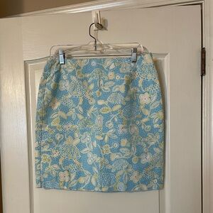 Talbots Sea Turtle Blue Green Mosaic Straight Skirt Women’s Size 10* Preppy